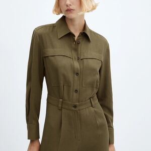 MANGO Cotton Pickets Jumpsuit XS